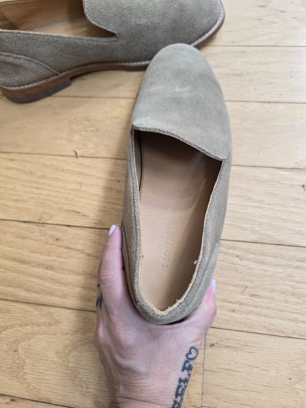 Tecovas | Venetian Taupe Suede Minimalist Quiet Luxury Loafers | Mens 7.5 - Picture 6 of 10